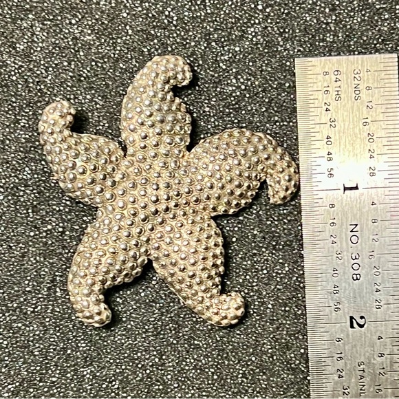 Set Vintage Starfish Pin + matching Earrings, SS 925 Mex TH 80/90, tot. Wt.36.5g - Picture 13 of 15